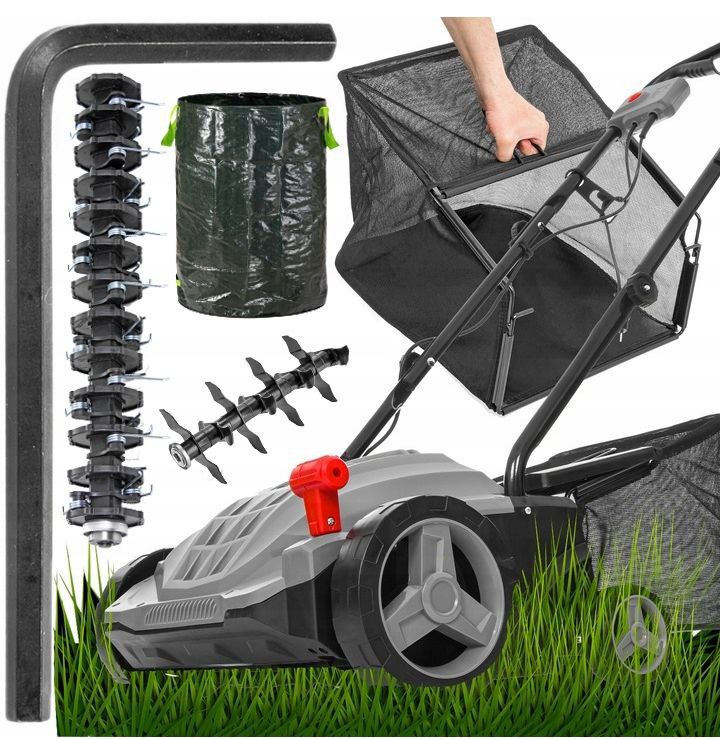 aerator elektryczny aerator wertykulator trawy 4w1 regulacja 30l kosz 2500w aerator elektryczny aerator wertykulator trawy 4w1 regulacja 30l kosz 2500w
